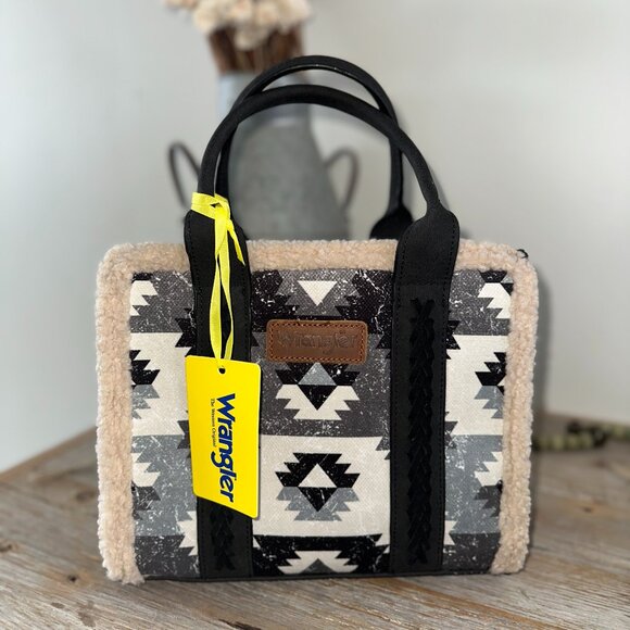 NWT Wrangler Aztec Tote with Sherpa Crossbody - Picture 1 of 4
